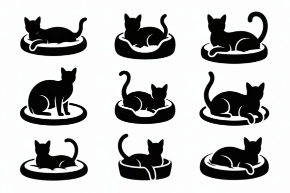 Black Cat Silhouettes on Cushions
