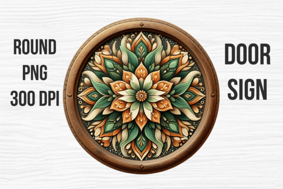 Boho Flower Petal Mandala Door Sign