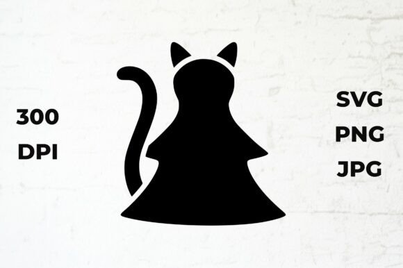 Cat Silhouette Resembling a Christmas