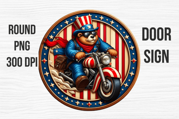 Cool Bear Motorcycle Door Sign Design