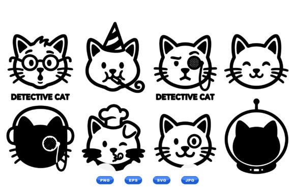 Cute Cat Icon Clipart Pack