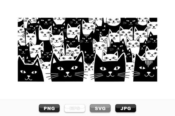 Cute Cat Pattern Vector Art