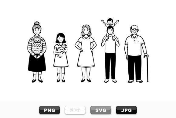 Hand Drawn Family Vector Set