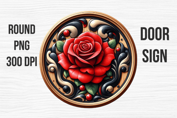 Lotus Bloom Ornament Door Sign