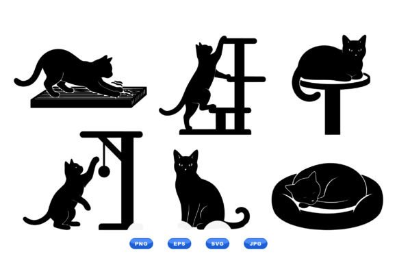 Minimal Cat Silhouette SVGs
