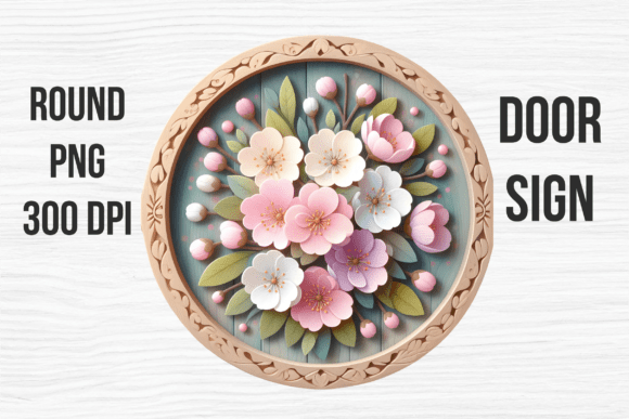 Pastel Cherry Blossom Door Sign Design