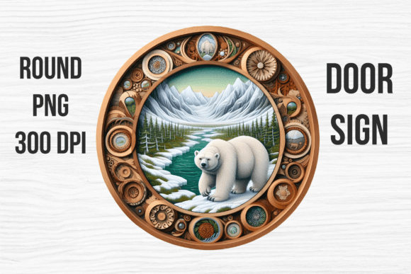 Polar Bear Mountain Lake Door Sign