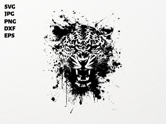 Roaring Jaguar Face SVG Sublimation PNG