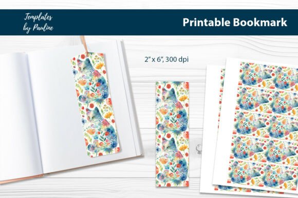 Spring Cat Printable Bookmark