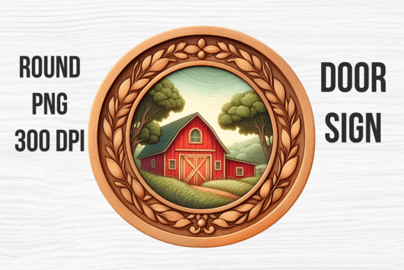 Vintage Red Barn Farmhouse Door Sign